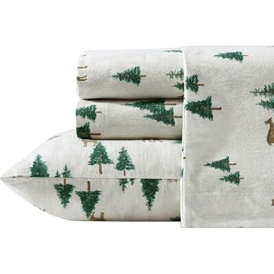 Eddie Bauer Parure de lit en flanelle de coton, brossée pour plus de douceur, décoration d'intérieur confortable (cerf creux, très grand) Eddie Bauer Parure de lit en flanelle de coton, brossée pour plus de douceur, décoration d'intérieur confortable (cerf creux, très grand)