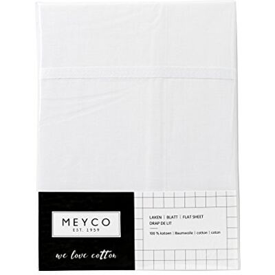 MEYCO 413000 Petit drap plat avec bordure décorative Blanc 75 x 100 cm MEYCO 413000 Petit drap plat avec bordure décorative Blanc 75 x 100 cm
