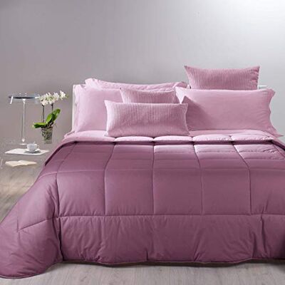 Caleffi 9132, coton Bicolor Couette pour lit simple, orchidée Caleffi 9132, coton Bicolor Couette pour lit simple, orchidée