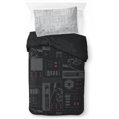 Jay Franco Star Wars Dark Vador Ensemble de housses de couette simples 100% coton Taie d'oreiller 50 x 70 cm incluses Jay Franco Star Wars Dark Vador Ensemble de housses de couette simples 100% coton Taie d'oreiller 50 x 70 cm incluses