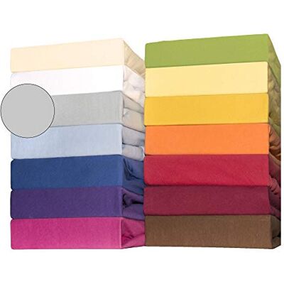 CelinaTex Drap-housse en jersey pour enfants 60 x 120-70 x 140 cm Gris 100% coton peigné Super doux Oeko-TEX CelinaTex Drap-housse en jersey pour enfants 60 x 120-70 x 140 cm Gris 100% coton peigné Super doux Oeko-TEX
