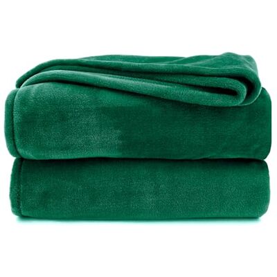 heimtexland Plaid douillet en flanelle chaude Certifié Oekotex Couvre-lit Couverture de canapé Non pelucheuse Super douce XXL 220 x 240 cm Type 380 Vert forêt heimtexland Plaid douillet en flanelle chaude Certifié Oekotex Couvre-lit Couverture de canapé Non pelucheuse Super douce XXL 220 x 240 cm Type 380 Vert forêt