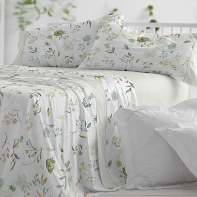 Blanco Parure de lit 50% coton 50% polyester Lit 135 cm Menthe 3 pièces : drap-housse, drap plat et taie d'oreiller, 144 fils, toucher doux, longue durée de vie Blanco Parure de lit 50% coton 50% polyester Lit 135 cm Menthe 3 pièces : drap-housse, drap plat et taie d'oreiller, 144 fils, toucher doux, longue durée de vie
