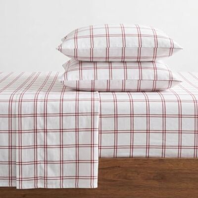 Eddie Bauer Parure de lit en flanelle de coton brossée pour plus de douceur, décoration d'intérieur confortable Orange, Westridge Plaid, king size Eddie Bauer Parure de lit en flanelle de coton brossée pour plus de douceur, décoration d'intérieur confortable Orange, Westridge Plaid, king size