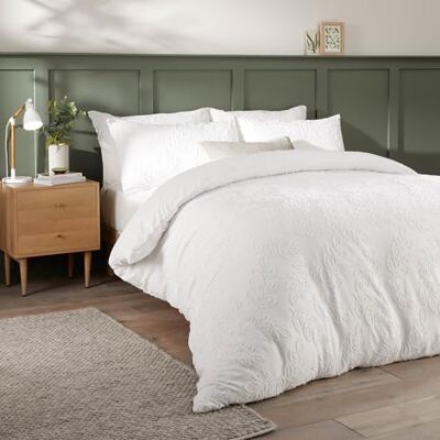 furn. Duvet Day Parure de lit motif feuilles de Séville Motif feuilles touffetées douces au toucher avec finition facile d'entretien (blanc simple) furn. Duvet Day Parure de lit motif feuilles de Séville Motif feuilles touffetées douces au toucher avec finition facile d'entretien (blanc simple)