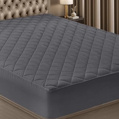 Utopia Bedding Protège-matelas matelassé (très grand lit, gris) – Protège-matelas élastique – Housse de matelas extensible jusqu'à 40,6 cm de profondeur – Surmatelas lavable en machine Utopia Bedding Protège-matelas matelassé (très grand lit, gris) – Protège-matelas élastique – Housse de matelas extensible jusqu'à 40,6 cm de profondeur – Surmatelas lavable en machine
