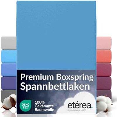 etérea Himmlische Qualität etérea extra Jersey drap housse 240x220 cm Bleu clair Epaisseur 20-35 cm 100% coton Oekotex matelas draps-de-lit 240x220cm Blue etérea Himmlische Qualität etérea extra Jersey drap housse 240x220 cm Bleu clair Epaisseur 20-35 cm 100% coton Oekotex matelas draps-de-lit 240x220cm Blue