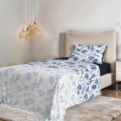 Italian Bed Linen Fantasy Parure de lit en microfibre, feuilles, une place et demie Italian Bed Linen Fantasy Parure de lit en microfibre, feuilles, une place et demie