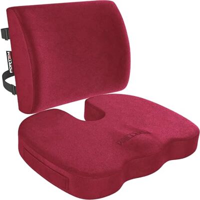 FORTEM Coussin Chaise Bureau et Soutien Dorsal, Oreiller Lombaire Mousse Mémoire, Assise et Dossier Antidérapants pour Gaming, Siège Auto, Confort Coccyx, Housse Amovible FORTEM Coussin Chaise Bureau et Soutien Dorsal, Oreiller Lombaire Mousse Mémoire, Assise et Dossier Antidérapants pour Gaming, Siège Auto, Confort Coccyx, Housse Amovible