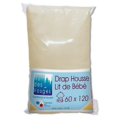 Nuit des Vosges Cotoval Drap Housse Coton Naturel 60 x 120 cm Nuit des Vosges Cotoval Drap Housse Coton Naturel 60 x 120 cm