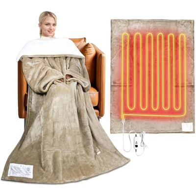 Catalonia Classy Sherpa Couverture chauffante avec manches pour adultes, couverture chauffante extra chaude en flanelle douce, couverture TV moelleuse, cadeau, 178 x 127 cm Catalonia Classy Sherpa Couverture chauffante avec manches pour adultes, couverture chauffante extra chaude en flanelle douce, couverture TV moelleuse, cadeau, 178 x 127 cm