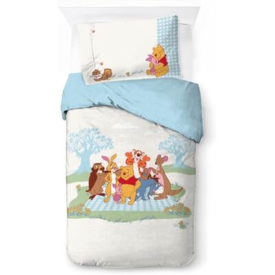 Jay Franco Kids Disney Winnie l'Ourson Parure de lit super douce avec taie d'oreiller, housse de couette non incluse, blanc, 2 pièces, lit simple Jay Franco Kids Disney Winnie l'Ourson Parure de lit super douce avec taie d'oreiller, housse de couette non incluse, blanc, 2 pièces, lit simple