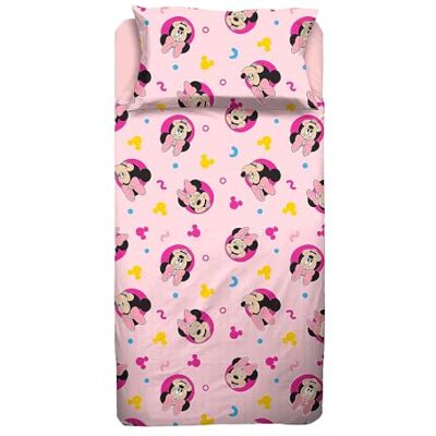 hermet Disney Minnie Parure de lit 1 place en flanelle de pur coton avec drap housse + taie d'oreiller hermet Disney Minnie Parure de lit 1 place en flanelle de pur coton avec drap housse + taie d'oreiller