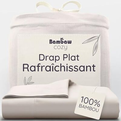 Bambaw Drap Plat 1 Personne 180x290 Bambou, Linge de Lit Anti Acarien et Refroidissant, Drap Bambou Hypoallergénique et Thermorégulateur, Linge Lit Une Place, Certifié Oeko-Tex (Sable) Bambaw Drap Plat 1 Personne 180x290 Bambou, Linge de Lit Anti Acarien et Refroidissant, Drap Bambou Hypoallergénique et Thermorégulateur, Linge Lit Une Place, Certifié Oeko-Tex (Sable)