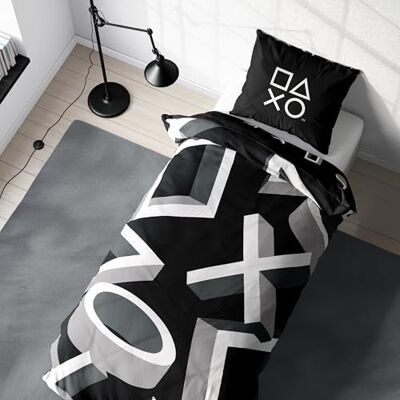 Character World Parure de lit Playstation 135 x 200 cm Idée cadeau pour adolescent jouant, 1 taie d'oreiller 80 x 80 cm + housse de couette 135 x 200 cm, avec fermeture éclair Motif double face Article de fan Character World Parure de lit Playstation 135 x 200 cm Idée cadeau pour adolescent jouant, 1 taie d'oreiller 80 x 80 cm + housse de couette 135 x 200 cm, avec fermeture éclair Motif double face Article de fan