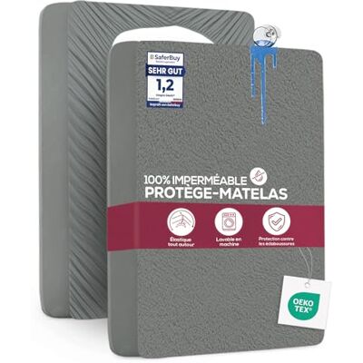 Utopia Bedding Protège Matelas 90 x 200 x 30 cm Imperméable, Certifié Oeko TEX, Alèse Drap Housse, Matelas Couvre, Respirant, Élastique Tout Autour (Gris) Utopia Bedding Protège Matelas 90 x 200 x 30 cm Imperméable, Certifié Oeko TEX, Alèse Drap Housse, Matelas Couvre, Respirant, Élastique Tout Autour (Gris)