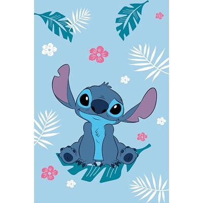 Jerry Fabrics Lilo et Stitch Couverture polaire bleue douce et confortable pour enfants et adolescents 100 % polyester 100 x 150 cm Couverture en peluche légère avec motif Stitch Confort Jerry Fabrics Lilo et Stitch Couverture polaire bleue douce et confortable pour enfants et adolescents 100 % polyester 100 x 150 cm Couverture en peluche légère avec motif Stitch Confort