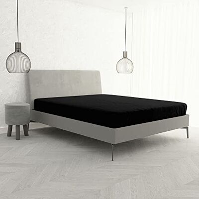 Linge de lit italien STMXNERO2P - Coins élastiques - 170x200cm - Linge de lit Linge de lit italien STMXNERO2P - Coins élastiques - 170x200cm - Linge de lit