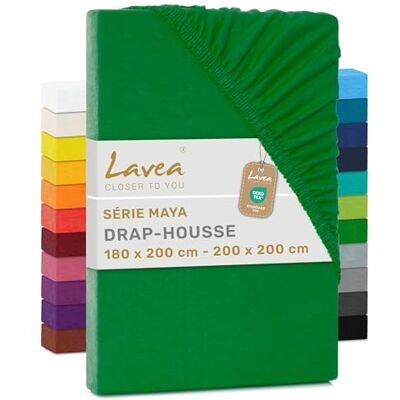 Lavea ® Drap-Housse 180x190/200 cm – Coton 100% Doux et Respirant – pour Matelas Épais Jusqu’à 20 cm – Jersey avec Élastique Tout Autour – Vert forêt Lavea ® Drap-Housse 180x190/200 cm – Coton 100% Doux et Respirant – pour Matelas Épais Jusqu’à 20 cm – Jersey avec Élastique Tout Autour – Vert forêt