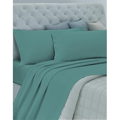 GEMITEX Parure de lit en coton, 100% coton, respirante sans substances nocives, qualité certifiée standard 100 par OEKO-TEX Confiance au textile, 1 place et demie, COL VERT, Designed in Italy GEMITEX Parure de lit en coton, 100% coton, respirante sans substances nocives, qualité certifiée standard 100 par OEKO-TEX Confiance au textile, 1 place et demie, COL VERT, Designed in Italy
