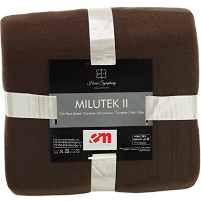 Euromat Couverture polaire douillette pour canapé, avec bord cousu (marron, 150 x 200 cm) Euromat Couverture polaire douillette pour canapé, avec bord cousu (marron, 150 x 200 cm)