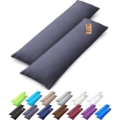 NatureMark Lot de 2 Housses d'oreiller en Jersey Housse d'oreiller Coussin pour dormeur latéral Coussin de Nuque Nombreuses Tailles et Couleurs ÖKO-TEX (40 x 145 cm, Gris Anthracite) NatureMark Lot de 2 Housses d'oreiller en Jersey Housse d'oreiller Coussin pour dormeur latéral Coussin de Nuque Nombreuses Tailles et Couleurs ÖKO-TEX (40 x 145 cm, Gris Anthracite)