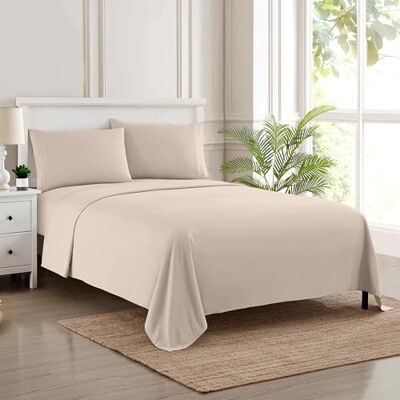 home sweet home collection Parure de lit 1800 fils avec poche profonde de 53,3 cm – Microfibre brossée douce de qualité égyptienne avec drap plat, drap-housse et 2 taies d'oreiller home sweet home collection Parure de lit 1800 fils avec poche profonde de 53,3 cm – Microfibre brossée douce de qualité égyptienne avec drap plat, drap-housse et 2 taies d'oreiller