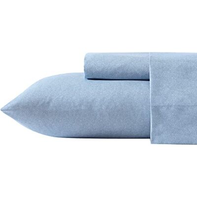 Nautica Parure de lit Queen size, drap-housse à poche profonde et taie d'oreiller, décoration d'intérieur décontractée (chevrons bleu côtier, grand lit) Nautica Parure de lit Queen size, drap-housse à poche profonde et taie d'oreiller, décoration d'intérieur décontractée (chevrons bleu côtier, grand lit)