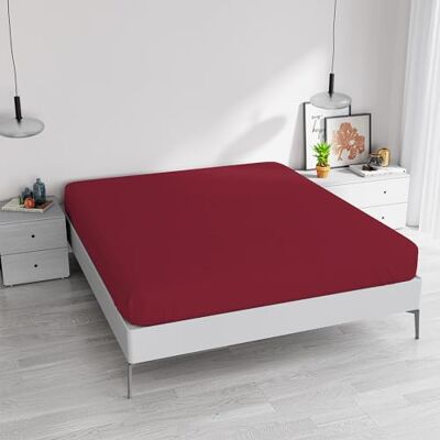 Linge de lit italien - Drap-housse élégant 35cm Bordeaux - Linge de lit Linge de lit italien - Drap-housse élégant 35cm Bordeaux - Linge de lit