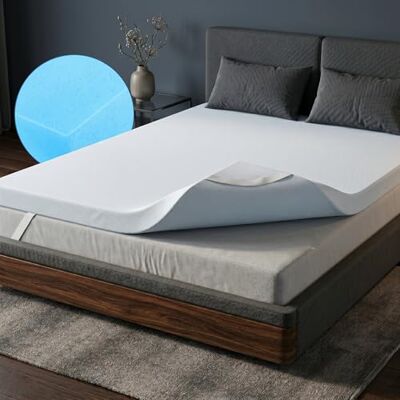 Arensberger Surmatelas 140 x 200 cm, hauteur 8 cm, degré de dureté H3, surmatelas en gel, avec housse lavable, rafraîchissant, pour noyau à ressorts et matelas en mousse Arensberger Surmatelas 140 x 200 cm, hauteur 8 cm, degré de dureté H3, surmatelas en gel, avec housse lavable, rafraîchissant, pour noyau à ressorts et matelas en mousse