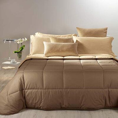 Caleffi Couette Bicolor couleur unie simple Moka Caleffi Couette Bicolor couleur unie simple Moka