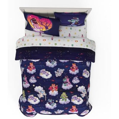 Franco Parure de lit et parure de lit, en microfibre, Care Bears X Universal Monsters, 7 pièces pour lit double Franco Parure de lit et parure de lit, en microfibre, Care Bears X Universal Monsters, 7 pièces pour lit double
