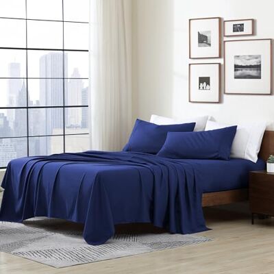 Cathay Home Essentials Parure de lit ultra douce, hypoallergénique, infroissable, en microfibre brossée, bleu roi, lit simple XL Cathay Home Essentials Parure de lit ultra douce, hypoallergénique, infroissable, en microfibre brossée, bleu roi, lit simple XL