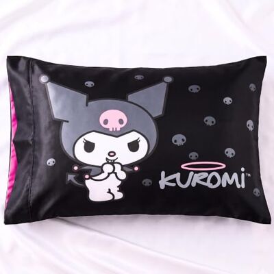 Franco Collectibles Hello Kitty & Friends My Melody & Kuromi Taie d'oreiller Beauty Silky réversible en satin soyeux standard 50,8 x 76,2 cm pour cheveux et peau, (produit sous licence officielle) Franco Collectibles Hello Kitty & Friends My Melody & Kuromi Taie d'oreiller Beauty Silky réversible en satin soyeux standard 50,8 x 76,2 cm pour cheveux et peau, (produit sous licence officielle)