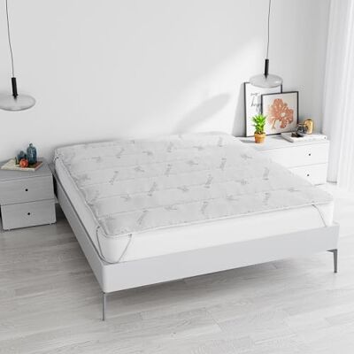 Italian Bed Linen Topper Made in Italy avec élastiques, TENCEL, 160 x 195 cm Italian Bed Linen Topper Made in Italy avec élastiques, TENCEL, 160 x 195 cm