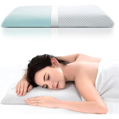 AOTOZE Coussin pour dormir sur le ventre Oreiller plat anti-ronflements Coussin en mousse à mémoire de forme 60 x 40 x 6 cm AOTOZE Coussin pour dormir sur le ventre Oreiller plat anti-ronflements Coussin en mousse à mémoire de forme 60 x 40 x 6 cm