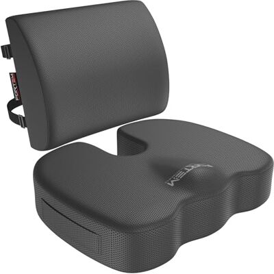 FORTEM Coussin Chaise Bureau et Soutien Dorsal, Oreiller Lombaire Mousse Mémoire, Assise et Dossier Antidérapants pour Gaming, Siège Auto, Confort Coccyx, Housse Amovible, XL FORTEM Coussin Chaise Bureau et Soutien Dorsal, Oreiller Lombaire Mousse Mémoire, Assise et Dossier Antidérapants pour Gaming, Siège Auto, Confort Coccyx, Housse Amovible, XL