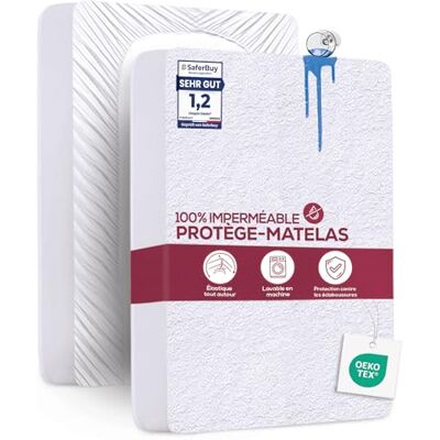 Utopia Bedding Protège Matelas 140 x 190 x 30 cm Imperméable, Certifié Oeko TEX, Alèse Drap Housse, Matelas Couvre, Respirant, Élastique Tout Autour Utopia Bedding Protège Matelas 140 x 190 x 30 cm Imperméable, Certifié Oeko TEX, Alèse Drap Housse, Matelas Couvre, Respirant, Élastique Tout Autour