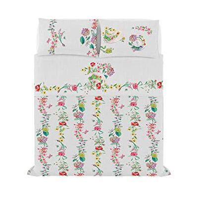 Italian Bed Linen Couvre-lit et taies d'oreiller JOLIE avec impression numérique, KARIN, Lit double Italian Bed Linen Couvre-lit et taies d'oreiller JOLIE avec impression numérique, KARIN, Lit double