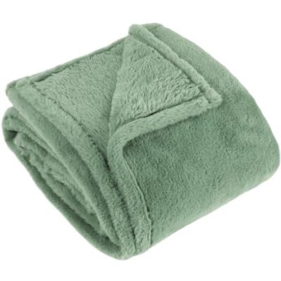 furn. Kallu Jeté de lit en fausse fourrure Jeté décoratif doux et moelleux avec bord Oxford (vert forêt, 130 x 180 cm) furn. Kallu Jeté de lit en fausse fourrure Jeté décoratif doux et moelleux avec bord Oxford (vert forêt, 130 x 180 cm)