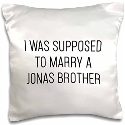 3dRose Tory Anne Collections pc-324391-1 Taie d'oreiller avec citations « I was supposed to marry a Jonas Brother » Blanc 3dRose Tory Anne Collections pc-324391-1 Taie d'oreiller avec citations « I was supposed to marry a Jonas Brother » Blanc