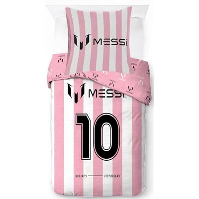 Jay Franco Messi Football Parure de lit 2 pièces super douce pour enfant avec taie d'oreiller Housse de couette uniquement (rembourrage non inclus), rose, 2 pièces pour lit simple Jay Franco Messi Football Parure de lit 2 pièces super douce pour enfant avec taie d'oreiller Housse de couette uniquement (rembourrage non inclus), rose, 2 pièces pour lit simple