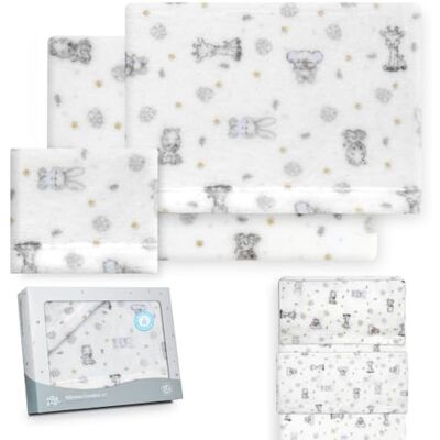 Interbaby Koala Parure de lit pour berceau 50 x 80 cm avec drap housse + drap plat + taie d'oreiller Interbaby Koala Parure de lit pour berceau 50 x 80 cm avec drap housse + drap plat + taie d'oreiller