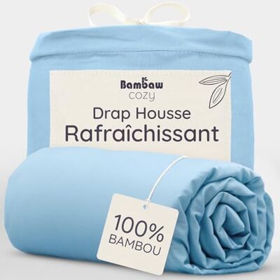 Bambaw Drap Housse 90x200 Bambou, Coupes de 35cm, Linge de Lit Anti Transpiration et Hypoallergénique, Literie en Bambou Ultra Douce, Drap Housse Anti Acarien 90x200 cm (Bleu Clair) Bambaw Drap Housse 90x200 Bambou, Coupes de 35cm, Linge de Lit Anti Transpiration et Hypoallergénique, Literie en Bambou Ultra Douce, Drap Housse Anti Acarien 90x200 cm (Bleu Clair)