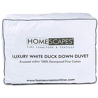 HOMESCAPES Couette légère spéciale été 200x200 cm, Couette Naturelle de Luxe en Duvet de Canard 4.5 Tog HOMESCAPES Couette légère spéciale été 200x200 cm, Couette Naturelle de Luxe en Duvet de Canard 4.5 Tog
