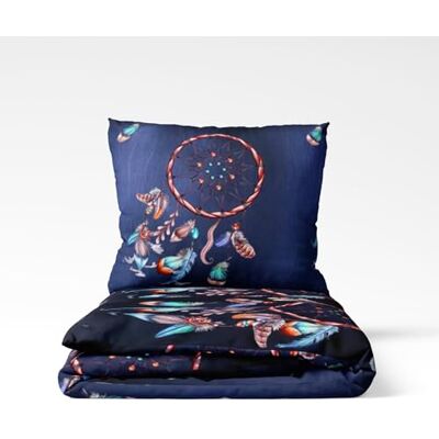 Cotton Market Parure de lit 220 x 200 cm avec taie d'oreiller en coton 2 pièces Housse de couette et 2 taies d'oreiller 70 x 80 cm Motif attrape-rêves Cotton Market Parure de lit 220 x 200 cm avec taie d'oreiller en coton 2 pièces Housse de couette et 2 taies d'oreiller 70 x 80 cm Motif attrape-rêves