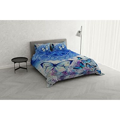 Italian Bed Linen KI-OSA Parure de lit avec impression numérique, 100% coton doux, fabriquée en Italie, pour lit double, KIO-634 Italian Bed Linen KI-OSA Parure de lit avec impression numérique, 100% coton doux, fabriquée en Italie, pour lit double, KIO-634