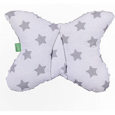 LULANDO coussin bébé pour un sommeil sain 40x30 cm, coussin respirant pour enfants, oreiller ergonomique, coussin en peluche fabriqué en UE, coussin de poussette avec sac gris Grey Stars LULANDO coussin bébé pour un sommeil sain 40x30 cm, coussin respirant pour enfants, oreiller ergonomique, coussin en peluche fabriqué en UE, coussin de poussette avec sac gris Grey Stars