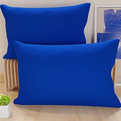PETTI Artigiani Italiani Paire de taies d'oreiller 50 x 70 cm en microfibre, coussins d'ameublement, canapé, 2 housses de coussin, taie d'oreiller couleur unie bleue, 100% fabriquée en Italie PETTI Artigiani Italiani Paire de taies d'oreiller 50 x 70 cm en microfibre, coussins d'ameublement, canapé, 2 housses de coussin, taie d'oreiller couleur unie bleue, 100% fabriquée en Italie