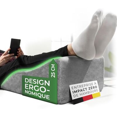 WELL B4 Coussin élévateur de jambes pour maintien de genoux et dos Coussin ergonomique, oreiller de elevation jambes, coussin relève-jambes, repose jambe housse rafraîchissante amovible et lavable WELL B4 Coussin élévateur de jambes pour maintien de genoux et dos Coussin ergonomique, oreiller de elevation jambes, coussin relève-jambes, repose jambe housse rafraîchissante amovible et lavable